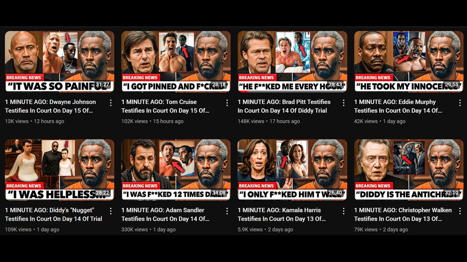 A series of misleading videos posted by Black Is Best. (Image via YouTube)